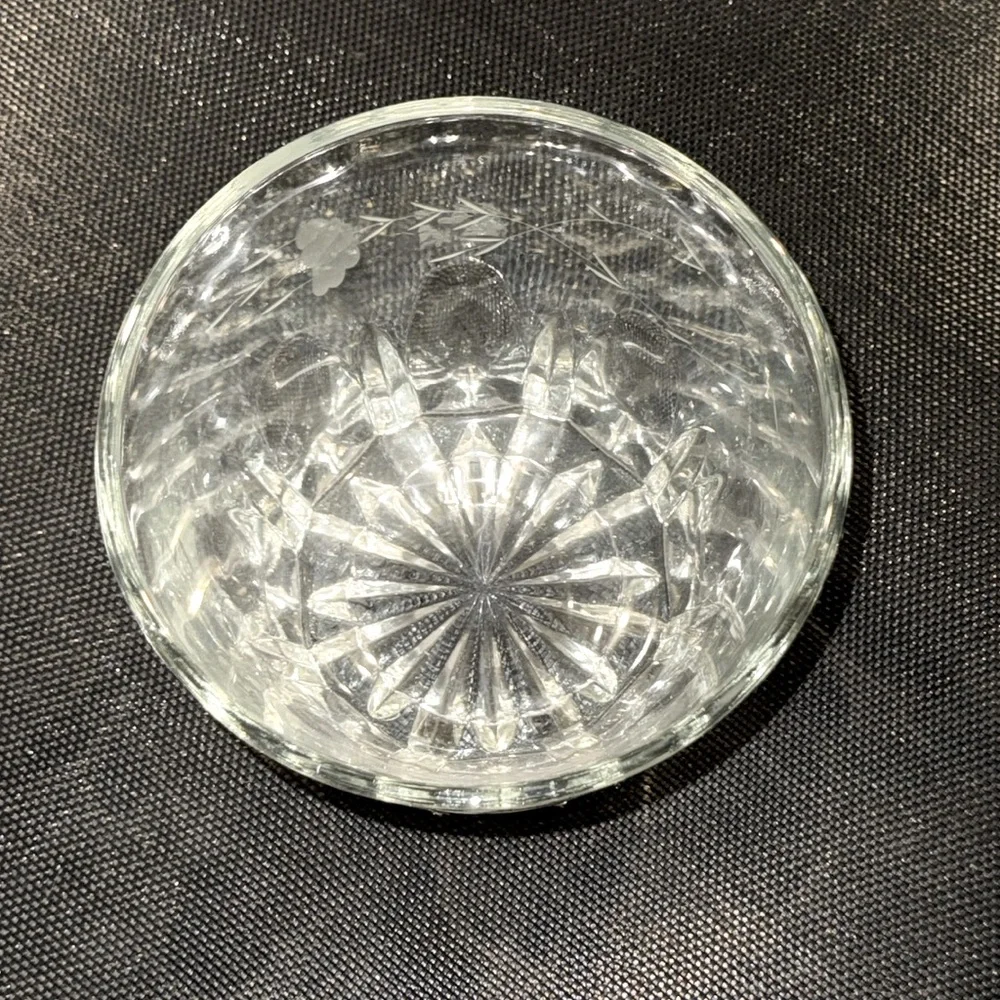 Vintage Barware Crystal Ice Bucket Princess House Clear Regency Etched Floral